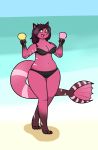  anthro barefoot beach bikini breasts chocend cleavage clothed clothing curvy_figure dessert female fish food happy hi_res ice_cream ice_cream_cone layla_thompson marine navel non-mammal_breasts seaside shark smile solo swimwear toony 