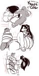  all_fours anthro balls big_breasts big_butt breasts butt cleavage clothed clothing doggystyle duo female from_behind_position genitals hi_res huge_breasts human jinti_(artist) male male/female mammal penis reptile scalie sex snake wrestling 