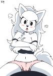  absurd_res angry anonymous_artist anthro blanca_(nicky_illust) blush bra camel_toe canid canine canis chest_tuft clothing covering covering_self domestic_dog female hi_res mammal nordic_sled_dog samoyed solo spitz sports_bra tuft underwear 