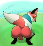  anthro anus ascot backsack balls bottomless butt canid canine cartoon_network clothed clothing digitigrade fox genitals jacket looking_back male mammal mao_mao:_heroes_of_pure_heart presenting presenting_hindquarters rufus_(mao_mao:_heroes_of_pure_heart) solo tailwag topwear trashbadger yellow_eyes 