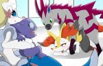  absurd_res anal anal_penetration anthro anthro_on_feral anthro_penetrated bestiality braixen erection feral feral_penetrating feral_penetrating_anthro fur genitals glans green_eyes hi_res larger_male male male/male male_penetrated male_penetrating male_penetrating_male nintendo open_mouth penetration penis pok&eacute;mon pok&eacute;mon_(species) primarina sableye sex sharp_teeth size_difference smaller_male teeth tongue video_games winick-lim yellow_body yellow_fur zebstrika 