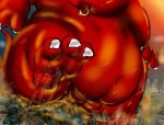  balls belly big_belly bigshow car crush destruction dragon feet fire genitals kahn macro male moobs nipple_piercing nipple_ring nipples obese overweight paws piercing soles stomping vehicle wide_hips 