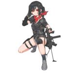  1girl bandaid bandaid_on_cheek bandaid_on_face bandana bangs beretta_m12 black_gloves black_legwear camouflage camouflage_shirt closed_mouth dolphin_shorts elbow_pads eyebrows_visible_through_hair full_body girls_frontline gloves goggles goggles_on_head grey_footwear gun holding holding_gun holding_weapon holster knee_pads long_hair looking_at_viewer m12_(girls_frontline) official_art one_knee ponytail shadow shoes short_shorts short_sleeves shorts sidelocks smile sneakers socks solo squatting submachine_gun thigh_holster thighs transparent_background weapon 