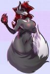  anthro blood bodily_fluids breasts canid canine fedyaray female fox genitals gore hair hi_res mammal nipples pubes pussy red_eyes red_hair solo teeth vampire vermillion 