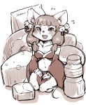  2020 anthro blush breasts cheese clothed clothing dairy_products female food kemono kneeling mammal micro monochrome mouse murid murine rodent setouchi_kurage solo 