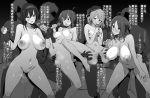  4boys 4girls areolae ass bangs bar_censor breasts censored faceless faceless_male greyscale group_sex hairband hat hetero highres kibito_high_school_uniform large_areolae long_hair microphone monochrome multiple_boys multiple_girls navel nude orgy original parted_bangs penis purumetal school_uniform schoolish_girl_(idolmaster) sex small_breasts spread_legs sweat tears vaginal 