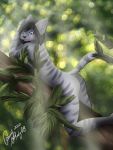  2020 anthro cat_tail digital_media_(artwork) domestic_cat felid feline felis female forest hair hi_res mammal ruby_69r smile solo tree wood 