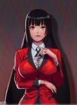  1girl black_hair breasts highres jabami_yumeko kakegurui large_breasts long_hair noaqin source_request tagme 