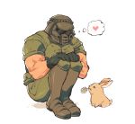  &lt;3 armor boots clothing crouching daisy_(doom) daisy_(flower) doom_(series) doom_guy female feral footwear gloves handwear headgear helmet hi_res human id_software lagomorph leporid male mammal rabbit springhakurei uniform video_games 