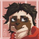  1:1 2020 anthro brown_body brown_eyes brown_fur brown_hair clothed clothing digital_media_(artwork) eyebags fur hair hi_res hoodie looking_at_viewer male mammal multicolored_body multicolored_fur pilosan portrait simple_background sloth smile smirk solo three-quarter_portrait topwear two_tone_body two_tone_fur xenarthran zhearun 