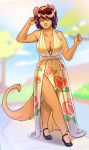  absurd_res breasts cleavage clothed clothing elexis female hi_res luxarts mammal mustela mustelid musteline solo sundress 
