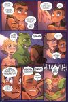  2:3 anthro blonde_hair blush bodily_fluids comic crying dialogue english_text female green_body green_eyes green_scales group group_hug hair hi_res hug human kyle_(she-ra) lizard lonnie_(she-ra) male mammal masters_of_the_universe mattel netflix reptile rockbottomfeeder rogelio scales scalie she-ra_and_the_princesses_of_power tears text yellow_sclera 