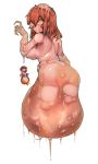  big_breasts big_butt breasts butt female floaty_gross hair hi_res humanoid looking_back monstrous_humanoid mouthless not_furry nude nyong_nyong orange_eyes orange_hair simple_background slime solo terraria white_background 