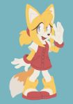  2018 amberuzkaa anthro blue_eyes boots canid canine clothing female footwear fox gloves hair handwear mammal open_mouth open_smile ponytail simple_background smile solo sonic_boom sonic_the_hedgehog_(series) video_games zooey_the_fox 