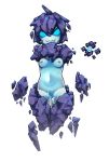  areola blue_eyes breasts elemental_creature elemental_humanoid female genitals granite_elemental_(terraria) humanoid inverted_nipples nipples nude nyong_nyong pussy simple_background solo terraria white_background 