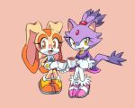  2018 5:4 amberuzkaa anthro beverage blaze_the_cat clothing cream_the_rabbit cup duo felid feline female footwear gloves handwear lagomorph long_ears low_res mammal open_mouth open_smile simple_background sitting smile sonic_the_hedgehog_(series) video_games 