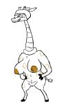  anthro armor blush breasts cartoon_network cybernetics cyborg digitigrade female genitals giraffe giraffid headgear helmet hi_res hooves machine mammal mao_mao:_heroes_of_pure_heart nipples nude pussy ramaraffe solo the_weaver 