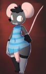  anthro big_penis bottomless clothed clothing dress flaccid fur genitals girly grey_body grey_fur huge_penis hyper hyper_genitalia hyper_penis ikkykrrk male mammal mix_(ikkykrrk) mouse murid murine penis rodent solo topwear 