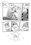  black_and_white blush bodily_fluids buizel bulge clothed clothing comic dialogue duo embarrassed english_text feral floatzel forked_tail fur glomp hi_res lester_(risenpaw) looking_at_another male male/male monochrome ness_(risenpaw) nintendo open_mouth pok&eacute;mon pok&eacute;mon_(species) risenpaw sighing smile speech_bubble sweat sweatdrop swimming_pool swimwear text video_games water 