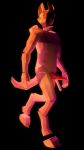  2020 3d_(artwork) 9:16 absurd_res anthro canid canine digital_media_(artwork) erection genitals gun hi_res low_poly male mammal nude orange_light penis pink_light ranged_weapon seth_(xeo_snow) simple_background solo standing walking weapon 