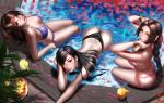  aerith_gainsborough ass bikini breasts cleavage final_fantasy final_fantasy_vii jessie_raspberry liang_xing realistic signed swimsuit tifa_lockhart water wet 