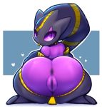 &lt;3 anus big_butt butt butt_squish clothed clothing female genitals hi_res huge_butt humanoid kneeling looking_at_viewer mega_banette mega_evolution nintendo not_furry pok&eacute;mon pok&eacute;mon_(species) presenting presenting_anus presenting_hindquarters presenting_pussy pussy r-mk rear_view seductive short_stack sitting solo squish video_games wide_hips 