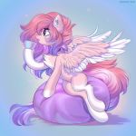  2020 digital_media_(artwork) equid equine female feral fur hair hasbro hi_res hooves mammal margony my_little_pony pegasus pink_hair purple_eyes solo white_body white_fur wings 