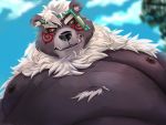  2020 anthro belly black_nose fugaku kemono kimun_kamui_(tas) male mammal moobs nipples outside overweight overweight_male solo tokyo_afterschool_summoners ursid video_games 