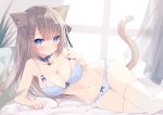  animal_ears bra detexted hoshi nekomimi pantsu tail thighhighs 