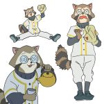  1:1 ambiguous_gender anthro baseball_(sport) baseball_uniform brand_new_animal clothing earthpigments hi_res mammal procyonid raccoon simple_background solo sport sportswear studio_trigger uniform white_background 