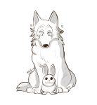 &lt;3 beastars canid canine canis duo female feral haru_(beastars) hi_res lagomorph larger_feral larger_male legoshi_(beastars) leporid looking_at_viewer male male/female mammal milkyguro monochrome predator/prey rabbit size_difference smaller_female smaller_feral wolf 