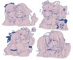  6+girls :q ;d ahoge animal_ear_hood animal_hood arched_bangs ascot blush bow breasts capelet cecilia_immergreen cecilia_immergreen_(1st_costume) chibi chibi_inset choker closed_mouth commentary cone_hair_bun cropped_torso crossed_bandaids deerstalker doll_joints double_bun english_commentary eye_contact eyewear_on_head face-to-face fins fish_tail flying_sweatdrops front-to-back fur_trim gawr_gura gawr_gura_(1st_costume) gigi_murin gigi_murin_(1st_costume) hair_between_eyes hair_bow hair_bun hair_intakes hair_ornament hair_through_headwear hair_through_hood half_updo happy hat hat_bow head_on_another's_shoulder headpat highres hololive hololive_english hololive_indonesia hood hood_up huge_ahoge joints kaela_kovalskia kaela_kovalskia_(1st_costume) kiss lace-trimmed_choker lace_trim lineart long_hair looking_at_another medium_breasts medium_hair mitsumine_(ookami_no_oyashiro) monochrome motion_lines multicolored_hair multiple_girls nanashi_mumei nanashi_mumei_(emo) necktie notice_lines official_alternate_costume official_alternate_hairstyle one_eye_closed open_mouth ouro_kronii ouro_kronii_(4th_costume) profile scarf shark_girl shark_hood shark_tail sharp_teeth simple_background smile speech_bubble split_mouth streaked_hair sweatdrop tail teeth thought_bubble tongue tongue_out upper_teeth_only v-shaped_eyebrows vestia_zeta vestia_zeta_(1st_costume) virtual_youtuber watson_amelia watson_amelia_(1st_costume) white_background winding_key wing_collar wolf_cut yuri 