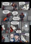 2025 4_arms 4_eyes agent_iskra_(darth_biomech) alien anthro balding biped blue_eyes claws clothed clothing colored comic darth_biomech dialogue dialogue_box english_text frown furgonomics gharr_neht_ra green_eyes grey_hair group hair hi_res human inside leaving_the_cradle male mammal multi_arm multi_eye multi_limb open_mouth purple_eyes purple_hair raharr red_hair scar speech_bubble tail tail_clothing text url white_claws yellow_eyes zane_htrua_sha