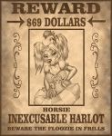  &lt;3 ailurid anthro breasts chest_tuft english_text female flinters fur hair hi_res mammal red_panda solo text tuft wanted_poster 