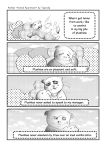  &lt;3 2020 4koma 5_fingers aniapt_(manga) anthro blush boba_bearstein bodily_fluids cheek_spots closed_smile clothed clothing comic digital_media_(artwork) english_text fingers forced_smile greyscale happy heart_nose holding_object hug male mammal manga monochrome narration open_mouth pattern_background plushie screentone simple_background solo sweat sweatdrop tapirclip text tired topwear ursid uwu 