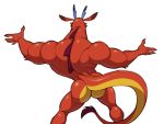  analon_(artist) anthro asian_mythology big_butt butt disney dragon east_asian_mythology eastern_dragon looking_away male mulan_(copyright) muscular muscular_anthro muscular_male mushu mythology nude simple_background solo white_background wide_stance 