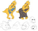  alphys anthro barefoot blush breasts buckteeth claws clothed clothing dragondenton dress eyewear female frown glasses half-closed_eyes narrowed_eyes non-mammal_breasts one-piece_swimsuit open_frown open_mouth open_smile pigeon_toed polka_dots reptile scales scalie simple_background smile solo swimwear teeth thick_tail thigh_gap undertale video_games wavy_mouth wide_hips yellow_body yellow_scales 