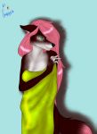  anthro ckoda(dark_shadow26011994) felid female green_eyes grey_nose hair hi_res hybrid lion mammal pantherine pink_body pink_hair simple_background solo unknown_artist white_body 