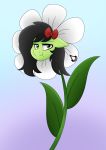  absurd_res anonymous_artist assassin&#039;s_creed black_hair cutie_mark earth_pony emerald_blade_(oc) equid equine fan_character female flower friendship_is_magic green_body green_eyes green_skin hair hasbro hi_res horse mammal my_little_pony plant pony ribbons simple_background solo ubisoft video_games 