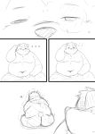  ... 2020 96panda 96panda_hk absurd_res anthro belly bodily_fluids butt canid canine canis comic domestic_dog duo hi_res humanoid_hands kemono male mammal monochrome moobs navel nipples overweight overweight_male sweat ursid 