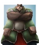  2019 anthro belly brown_body brown_fur clothed clothing fur hi_res kemono male mammal overweight overweight_male solo ursid velcro74656 