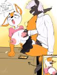  2020 absurd_res aggressive_retsuko antelope anthro areola big_breasts black_body black_fur bodily_fluids bottomless bovid breast_grab breasts brown_body brown_fur caprine clothed clothing duo english_text fellatio female fur gazelle genitals goat-kun half-closed_eyes hand_on_breast hi_res horn male male/female mammal multicolored_body multicolored_fur narrowed_eyes nipples open_mouth oral penetration penile penis phone pussy saliva sanrio sex speech_bubble teeth text titfuck tongue tongue_out tsunoda two_tone_body two_tone_fur vaginal vaginal_penetration white_body white_fur 