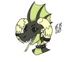  alpha_channel anthro beabea_arts_(artist) black_sclera digital_drawing_(artwork) digital_media_(artwork) green_body green_scales grey_body grey_scales kobold male rags_(bestbake) scales solo yellow_eyes 