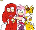  amy_rose anthro ball_size_difference balls big_penis bodily_fluids bottomwear breasts camel_toe clothing clothing_lift dj_cvdz_(artist) double_handjob drooling echidna erection excito female frown genitals glans green_eyes group handjob knuckles_the_echidna looking_pleasured male male/female mammal miles_prower monotreme nipple_fetish nipple_pinch nipple_play nipples penile penis penis_size_difference pinch pink_glans pink_nipples purple_eyes red_balls red_penis saliva sex simple_background skirt skirt_lift sonic_the_hedgehog_(series) video_games yellow_balls yellow_penis 