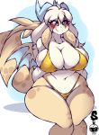 absurd_res anthro big_breasts bikini blush breasts cleavage clothed clothing curvy_figure female fish hi_res huge_breasts huge_thighs marine nami_(teranen) non-mammal_breasts shark smile solo superix swimwear thick_thighs voluptuous 
