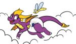  2018 activision claws cloud diaper dragon fangs feral flying horn looking_back male open_mouth purple_body purple_eyes purple_skin rogeykun scalie simple_background spyro spyro_reignited_trilogy spyro_the_dragon video_games western_dragon white_background wings young 