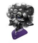  2017 anthro bovid caprine clothed clothing fur grey_body grey_fur hair horn jacket leather leather_jacket looking_at_viewer machine male mammal mutton_chops pimpartist purple_eyes robot sheep simple_background solo topwear traditional_media_(artwork) white_background 