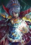  1girl electricity fire_emblem fire_emblem:_genealogy_of_the_holy_war fire_emblem_heroes highres ishtar_(fire_emblem) jewelry looking_at_viewer magic ponytail purple_eyes shoulder_pads silver_hair 