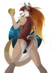  anthro butt canid canine canis clothed clothing extrafurrestrial female fur hair hi_res mammal open_mouth simple_background solo wolf 