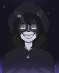  ambiguous_gender anonymous_artist black_body black_fur black_hair border_collie brown_eyes canid canine canis collie dark domestic_dog evil_grin eyewear female foggy_(character) fur hair herding_dog hi_res humanoid insane magic_user mammal pastoral_dog sheepdog smile solo witch 